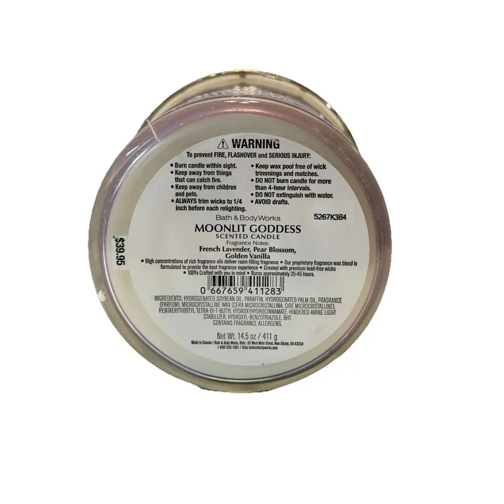2 X Bath & Body Works Moonlit Goddess SPECIAL EDITION LID 3 Wick Candle 14.5oz